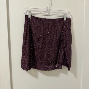 Motel Rocks Sequin Purple Mini Skirt